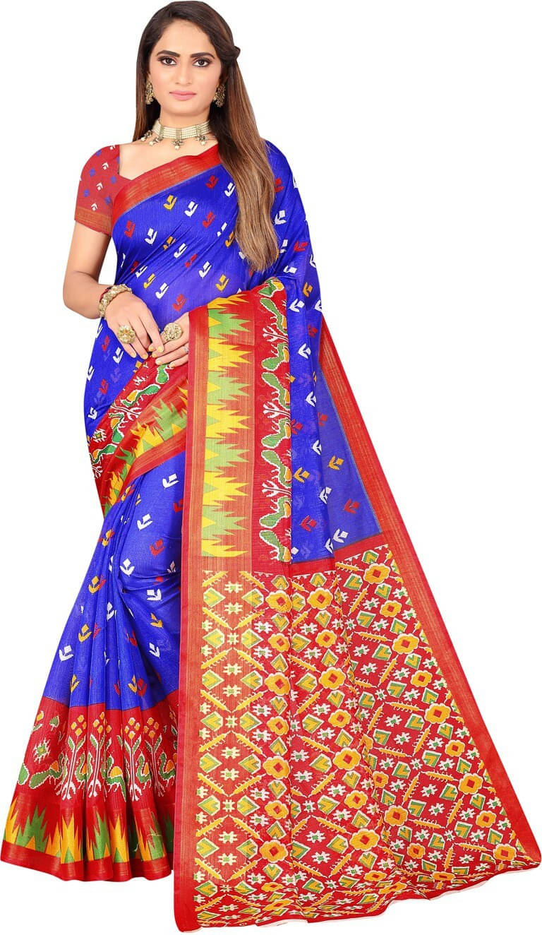     			Suali Art Silk Self Design Saree With Unstitched Blouse Piece ( Blue )