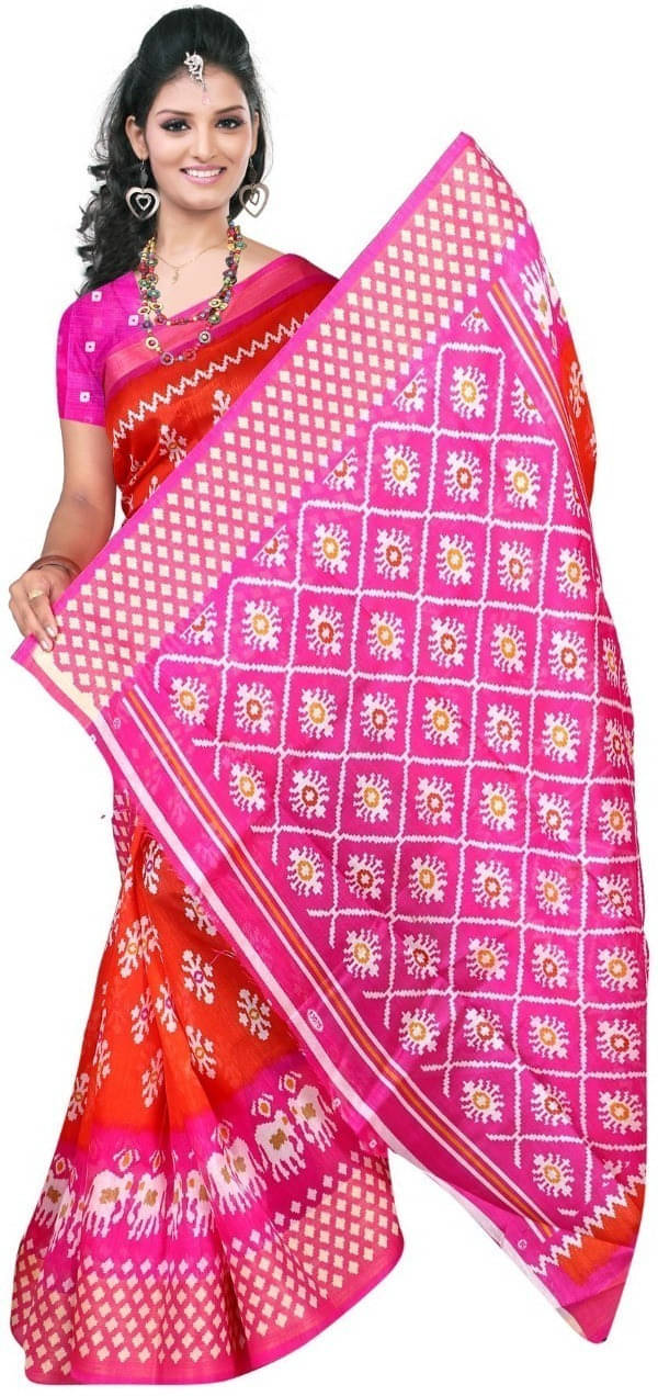     			Suali Art Silk Self Design Saree With Unstitched Blouse Piece ( Orange )