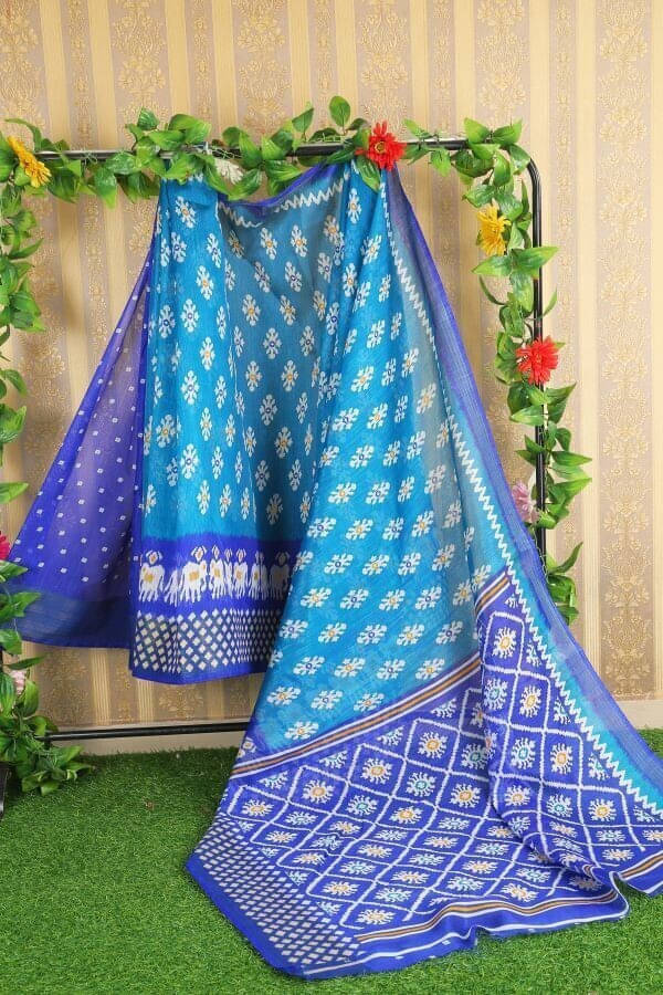     			Suali Art Silk Self Design Saree With Unstitched Blouse Piece ( Blue )
