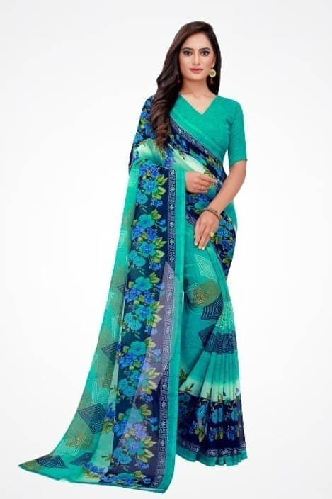     			Suali Art Silk Self Design Saree With Unstitched Blouse Piece ( Green )