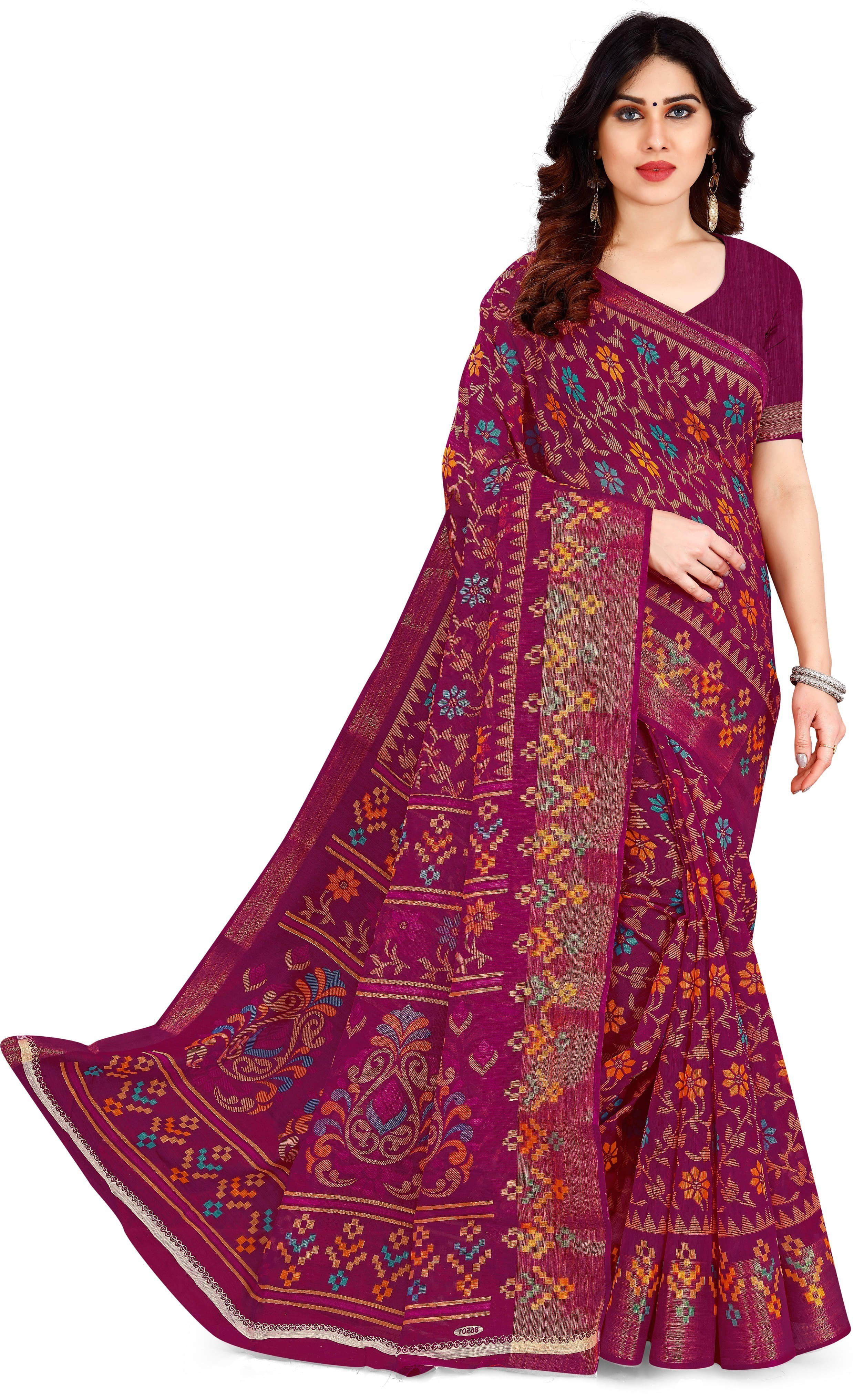 Suali Art Silk Woven Saree With Unstitched Blouse Piece ( Purple ) Suali Art Silk Woven Saree With Unstitched Blouse Piece ( Purple )