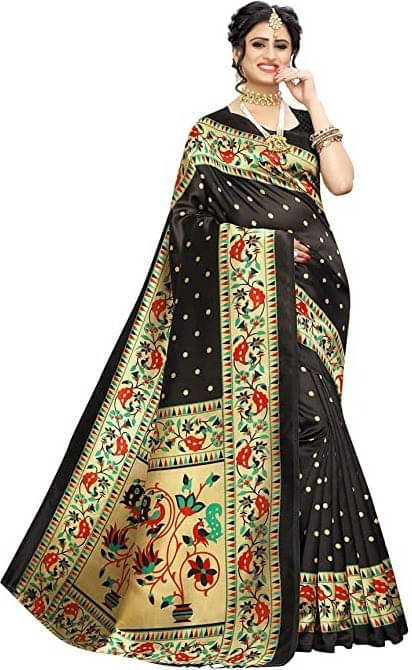 Suali Art Silk Woven Saree With Unstitched Blouse Piece ( Black ) Suali Art Silk Woven Saree With Unstitched Blouse Piece ( Black )