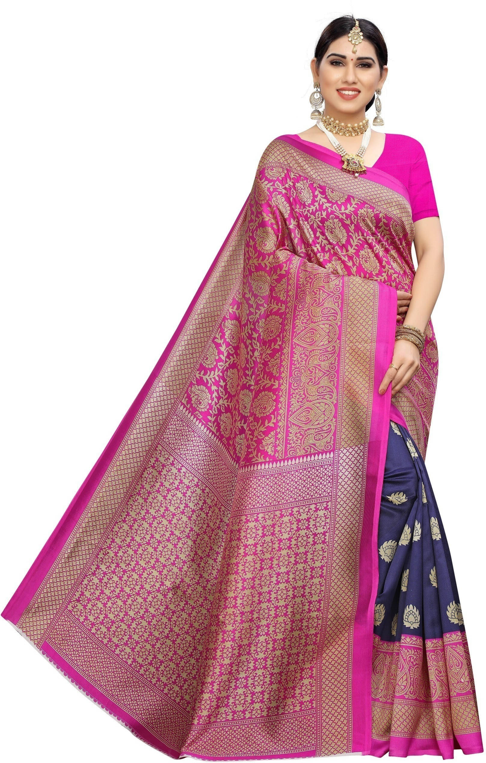     			Suali Art Silk Woven Saree With Unstitched Blouse Piece ( Blue )