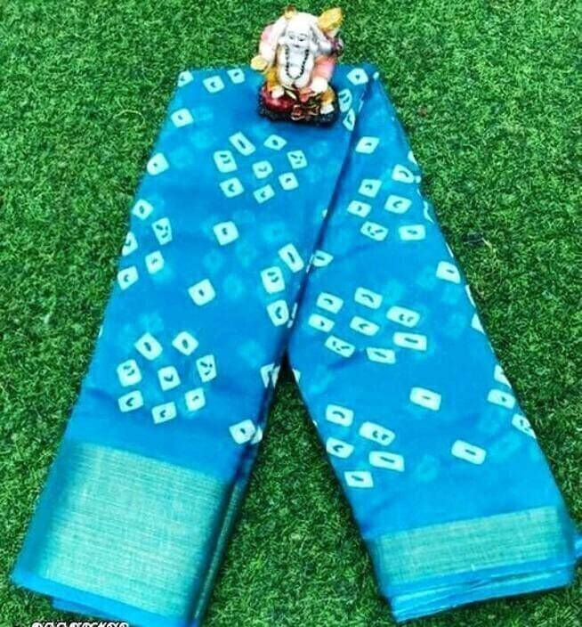 Suali Cotton Blend Printed Saree With Unstitched Blouse Piece ( Light Blue ) Suali Cotton Blend Printed Saree With Unstitched Blouse Piece ( Light Blue )