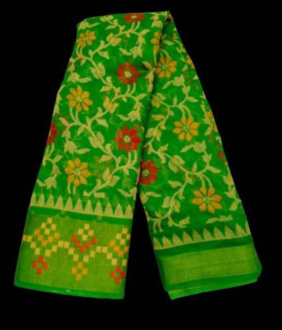 Suali Cotton Blend Printed Saree With Unstitched Blouse Piece ( Green ) Suali Cotton Blend Printed Saree With Unstitched Blouse Piece ( Green )