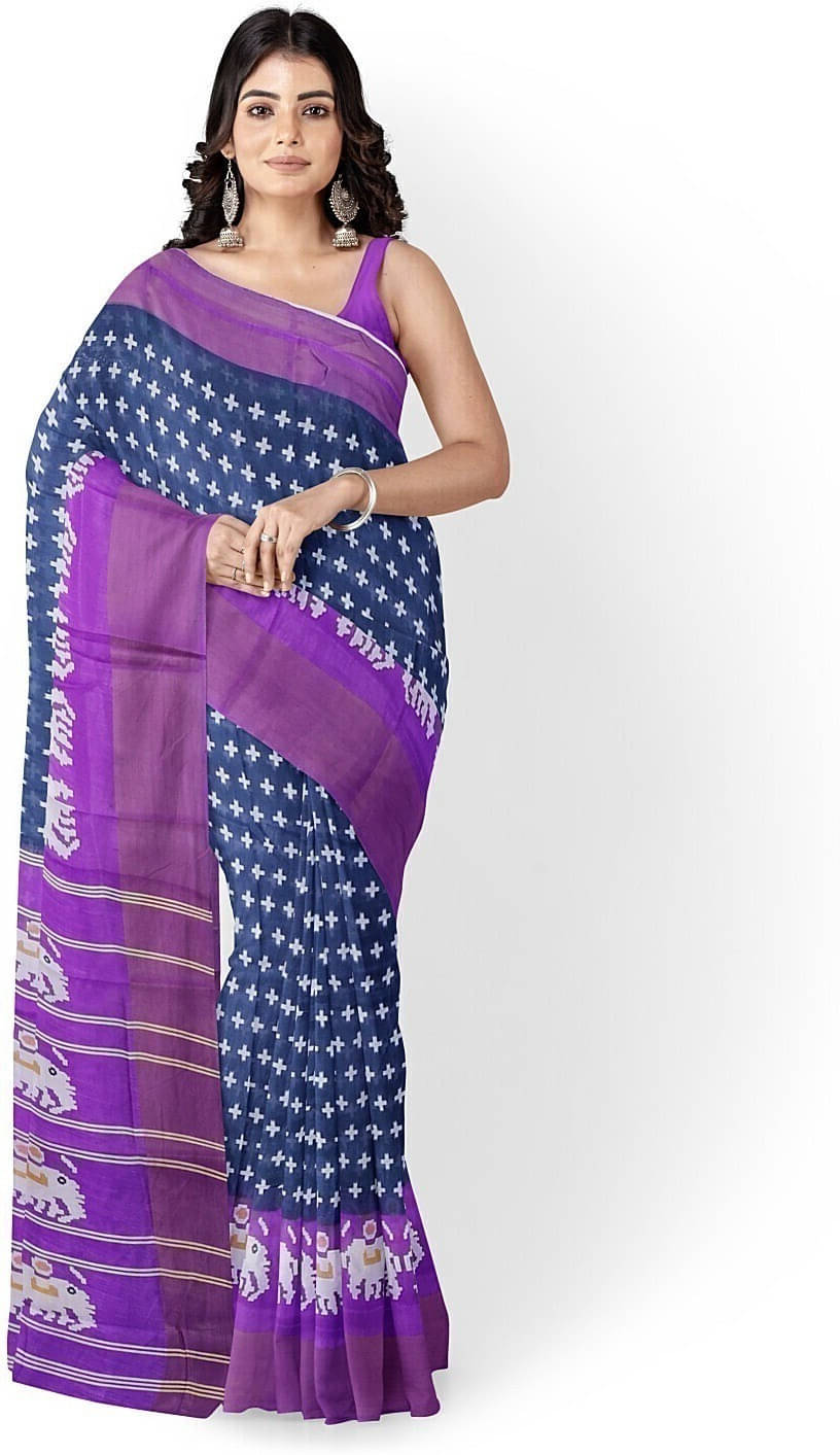 Suali Cotton Blend Printed Saree With Unstitched Blouse Piece ( Grey ) Suali Cotton Blend Printed Saree With Unstitched Blouse Piece ( Grey )