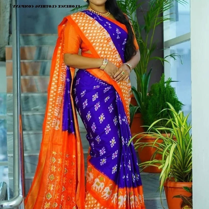     			Suali Cotton Blend Printed Saree With Unstitched Blouse Piece ( Purple )