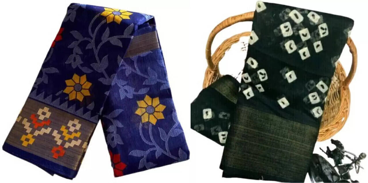 Suali Cotton Blend Printed Saree With Unstitched Blouse Piece ( Multicolor ) Suali Cotton Blend Printed Saree With Unstitched Blouse Piece ( Multicolor )