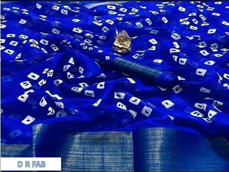     			Suali Cotton Blend Printed Saree With Unstitched Blouse Piece ( Blue )