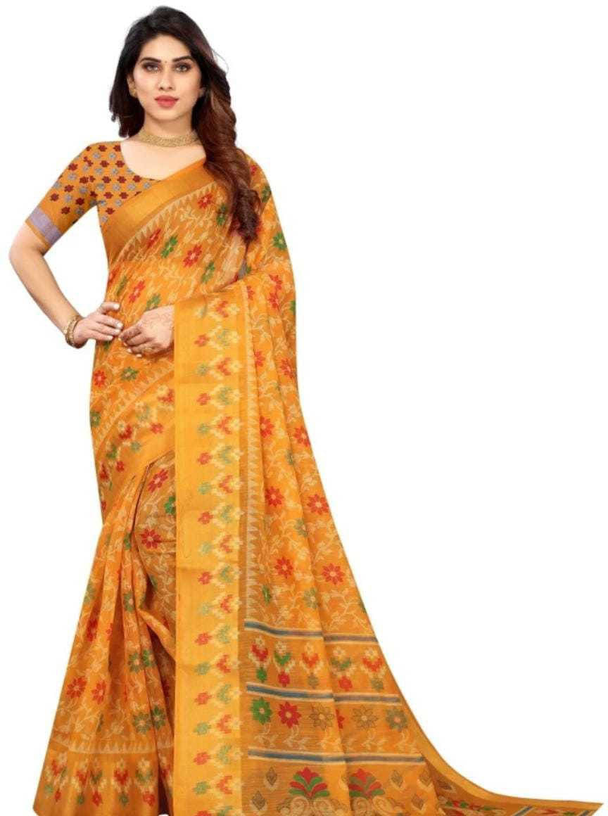 Suali Cotton Blend Printed Saree With Unstitched Blouse Piece ( Black ) Suali Cotton Blend Printed Saree With Unstitched Blouse Piece ( Black )