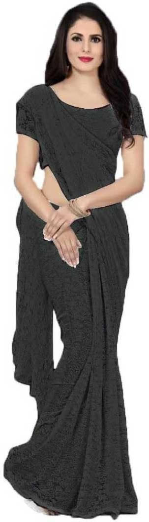 Suali Cotton Blend Printed Saree With Unstitched Blouse Piece ( Black ) Suali Cotton Blend Printed Saree With Unstitched Blouse Piece ( Black )