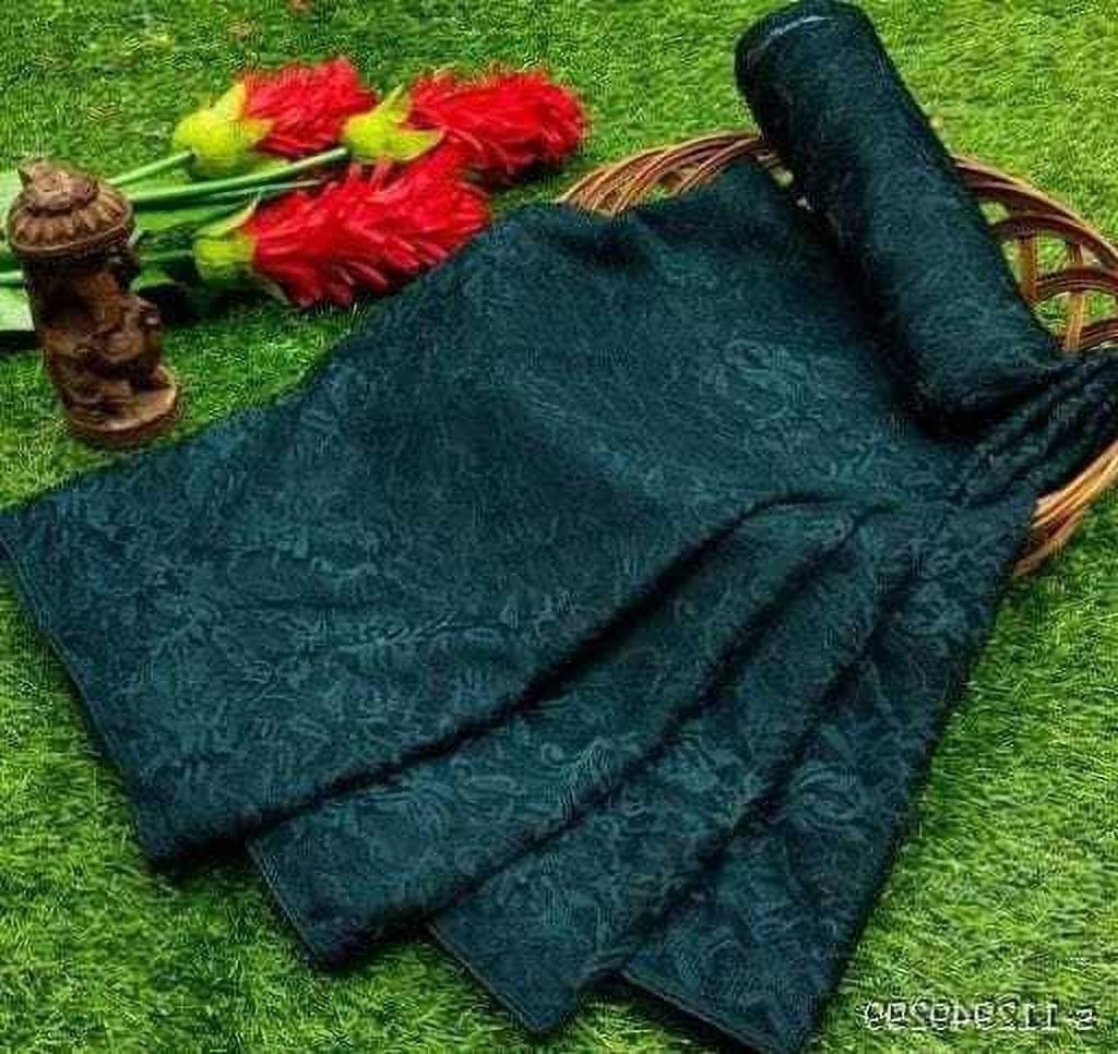     			Suali Cotton Blend Printed Saree With Unstitched Blouse Piece ( Green )