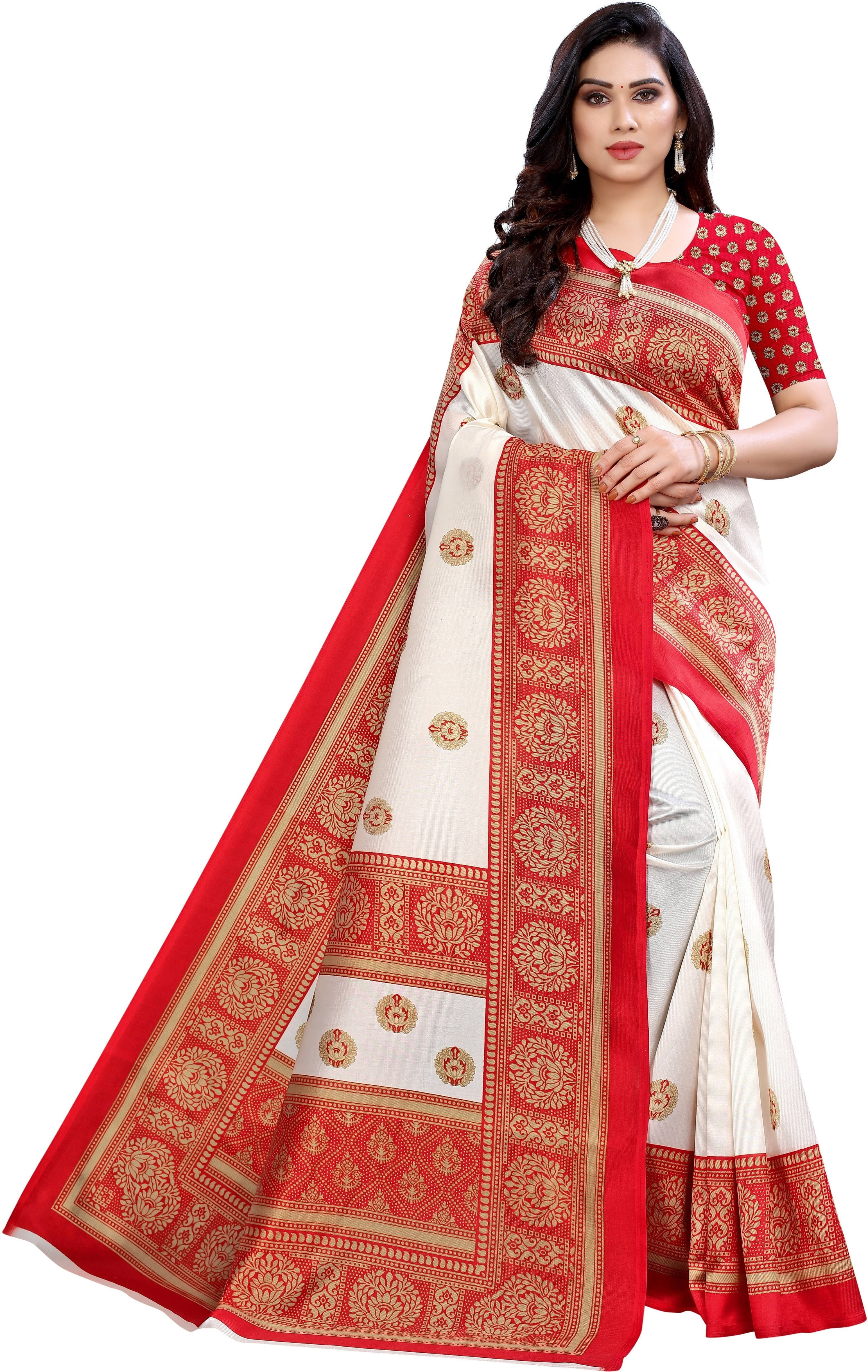     			Suali Cotton Blend Self Design Saree With Unstitched Blouse Piece ( White )