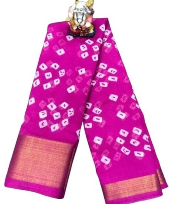     			Suali Cotton Blend Self Design Saree With Unstitched Blouse Piece ( Multicolor )