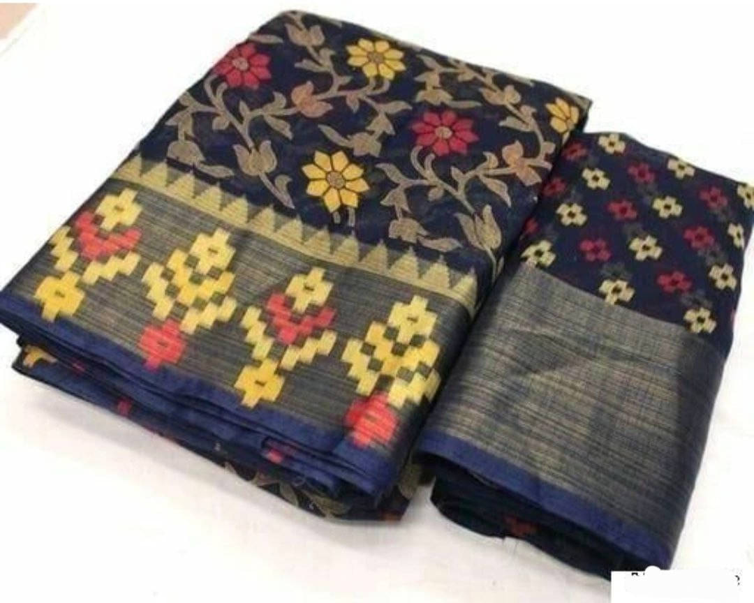 Suali Cotton Blend Self Design Saree With Unstitched Blouse Piece ( Multicolor ) Suali Cotton Blend Self Design Saree With Unstitched Blouse Piece ( Multicolor )