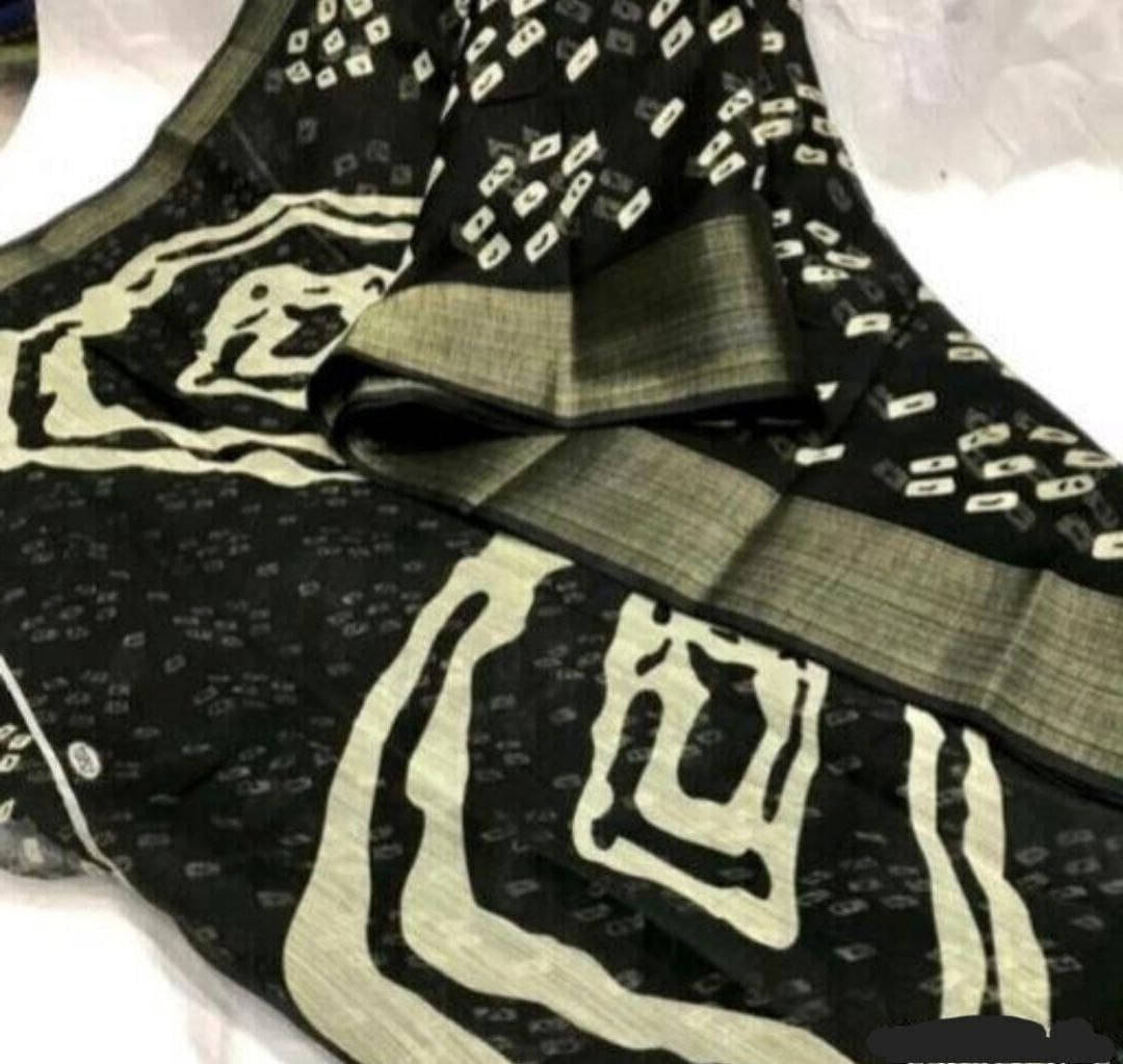     			Suali Cotton Blend Self Design Saree With Unstitched Blouse Piece ( Black )