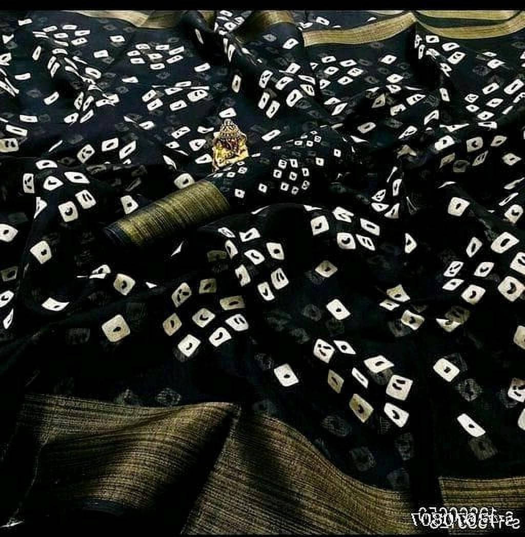     			Suali Cotton Blend Self Design Saree With Unstitched Blouse Piece ( Black )