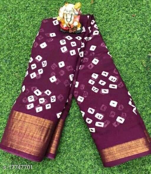 Suali Cotton Blend Solid Saree With Unstitched Blouse Piece ( Purple ) Suali Cotton Blend Solid Saree With Unstitched Blouse Piece ( Purple )