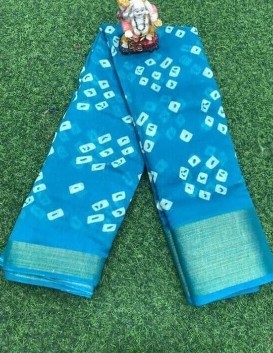 Suali Cotton Blend Striped Saree With Unstitched Blouse Piece ( Light Blue ) Suali Cotton Blend Striped Saree With Unstitched Blouse Piece ( Light Blue )