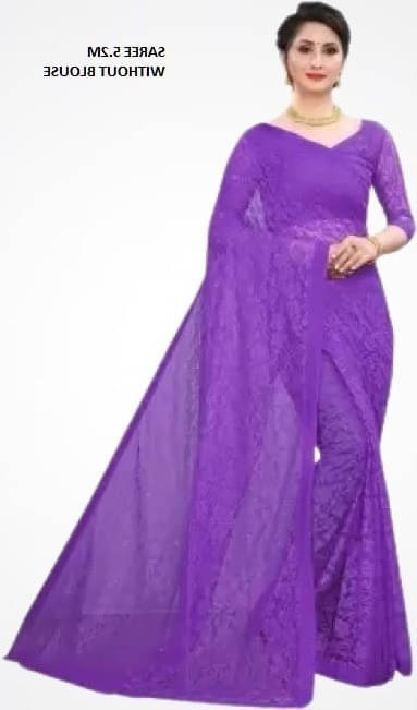     			Suali Cotton Blend Woven Saree With Unstitched Blouse Piece ( Purple )