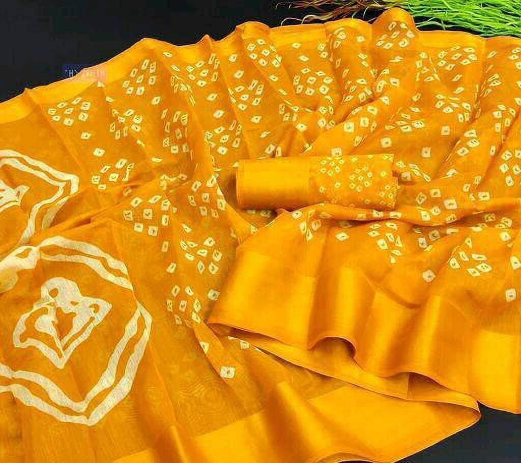     			Suali Cotton Blend Woven Saree With Unstitched Blouse Piece ( Yellow )