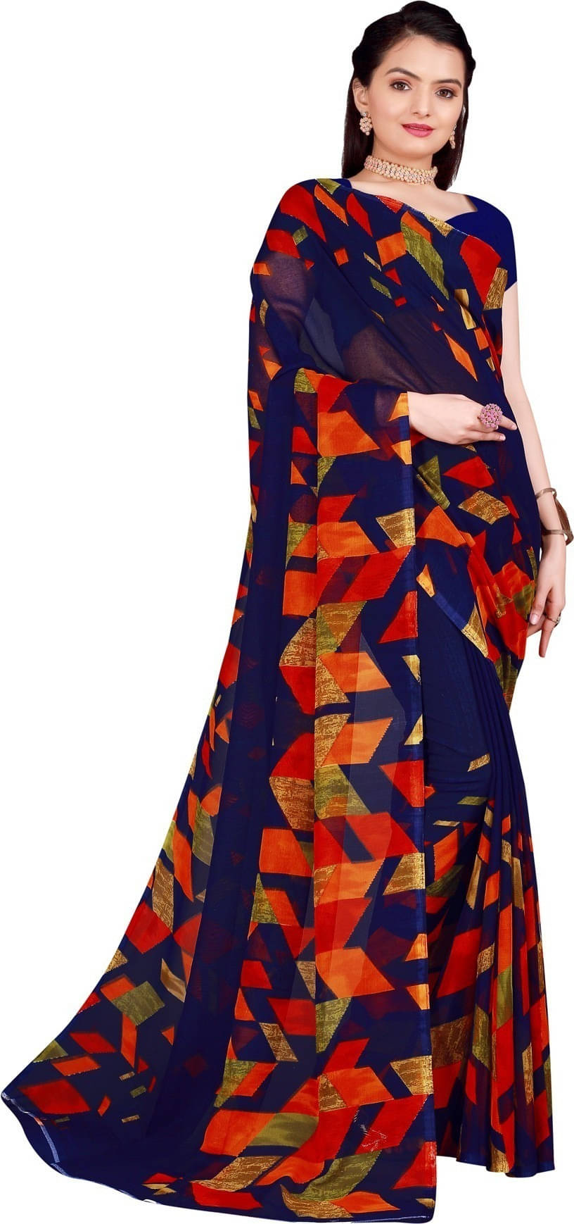     			Suali Cotton Blend Woven Saree With Unstitched Blouse Piece ( Blue )