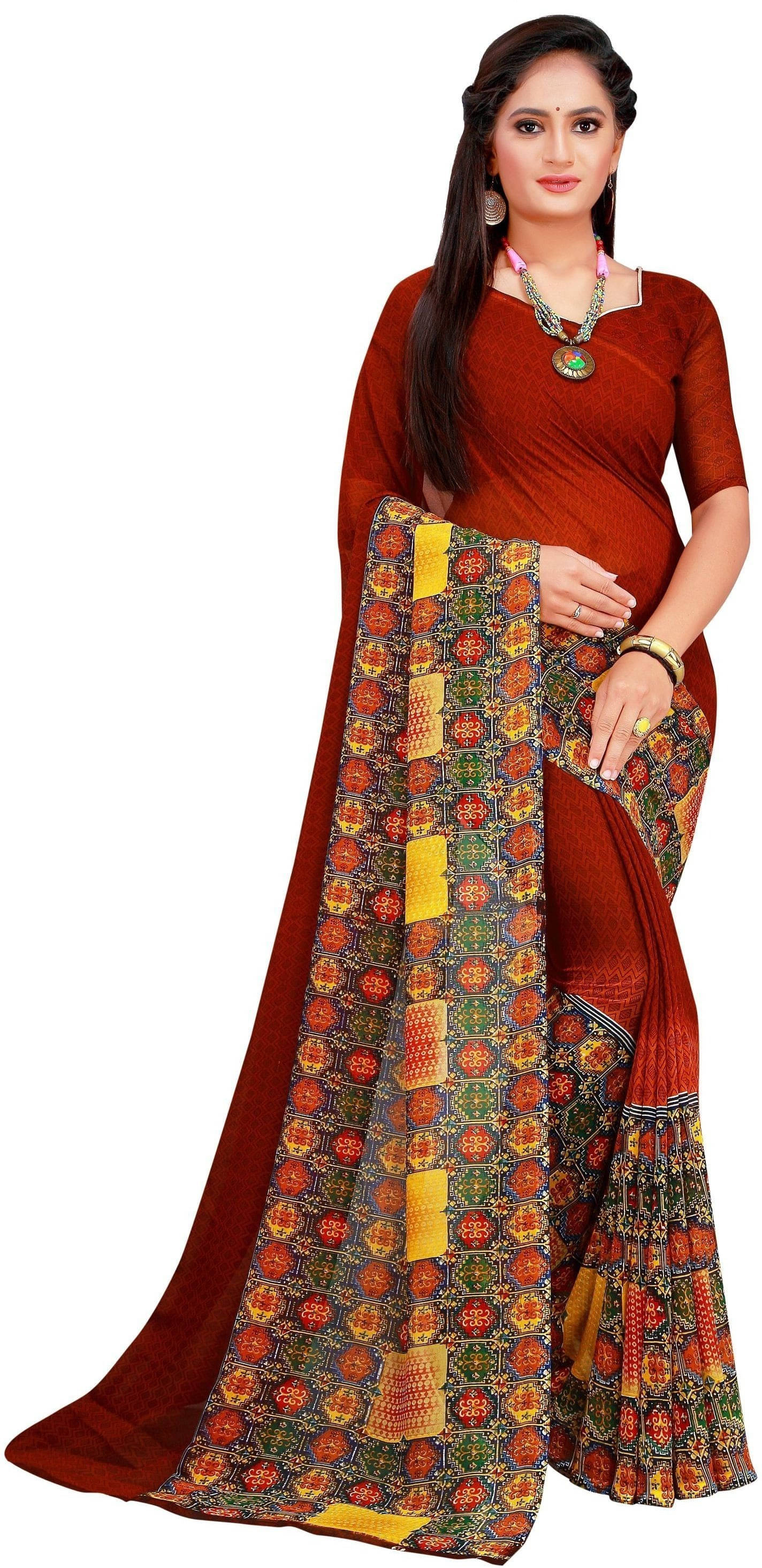     			Suali Cotton Blend Woven Saree With Unstitched Blouse Piece ( Maroon )