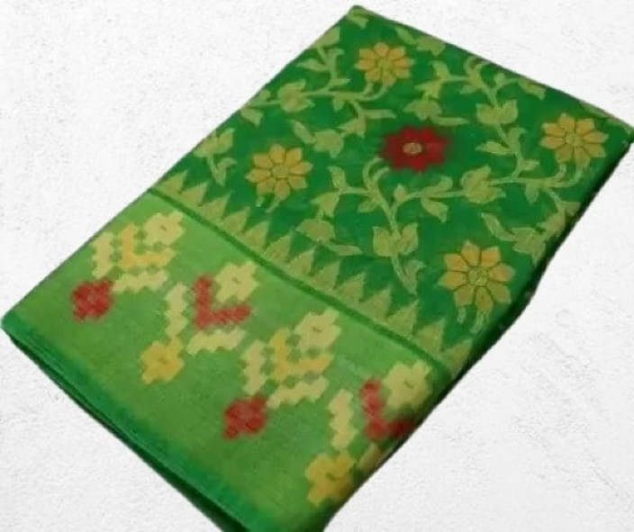 Suali Cotton Blend Woven Saree With Unstitched Blouse Piece ( Green ) Suali Cotton Blend Woven Saree With Unstitched Blouse Piece ( Green )