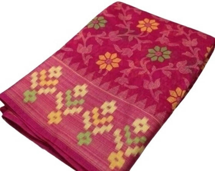     			Suali Cotton Blend Woven Saree With Unstitched Blouse Piece ( Pink )