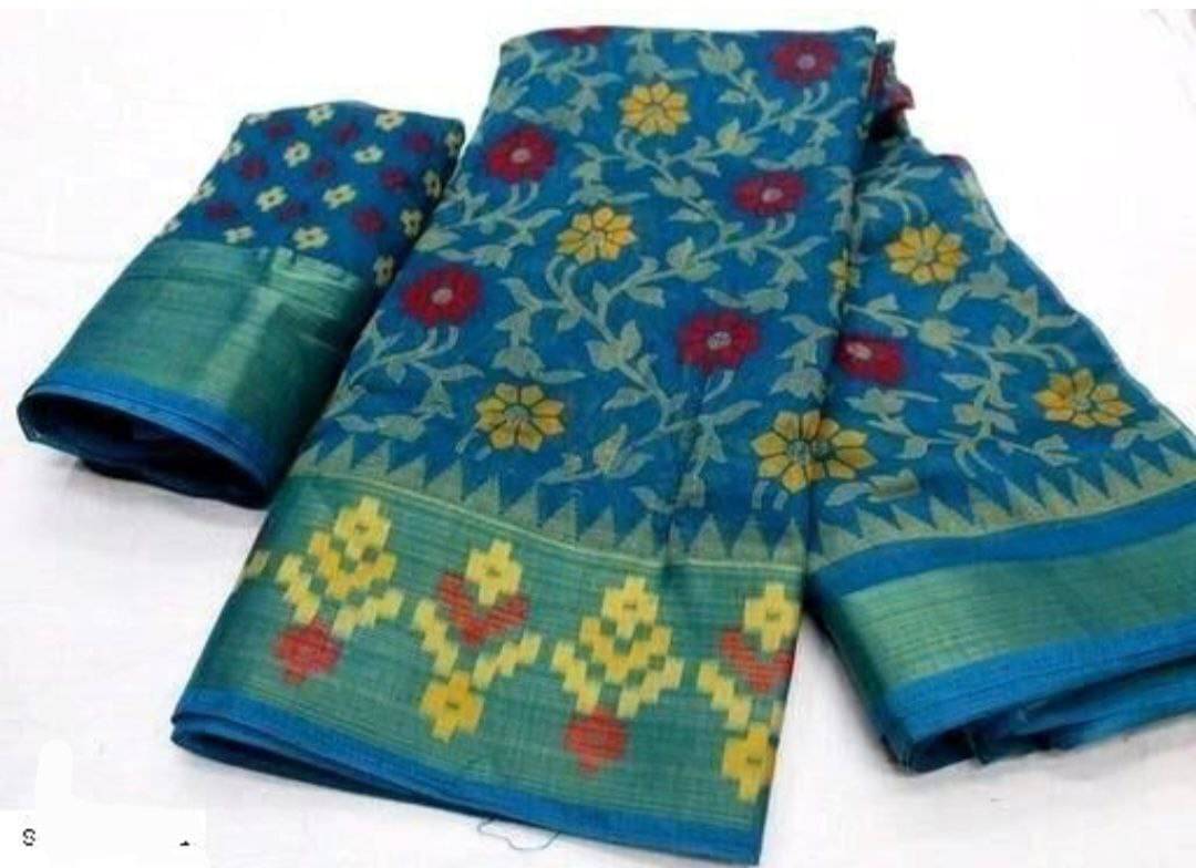 Suali Cotton Printed Saree With Unstitched Blouse Piece ( Black ) Suali Cotton Printed Saree With Unstitched Blouse Piece ( Black )