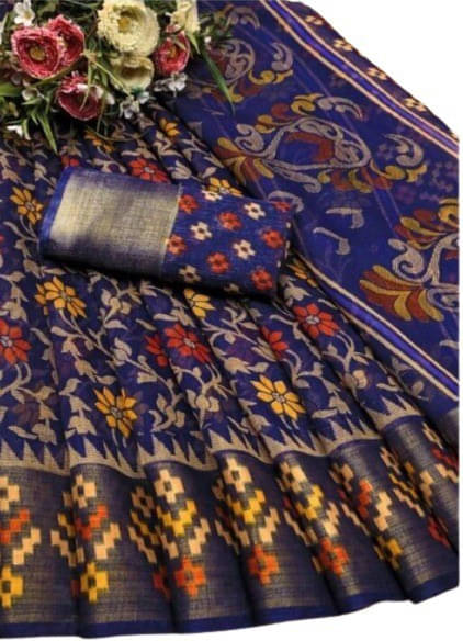     			Suali Cotton Silk Printed Saree With Unstitched Blouse Piece ( Multicolor )