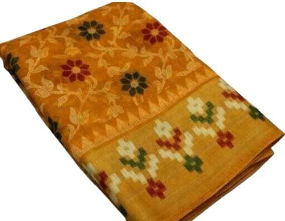 Suali Cotton Silk Printed Saree With Unstitched Blouse Piece ( Yellow ) Suali Cotton Silk Printed Saree With Unstitched Blouse Piece ( Yellow )