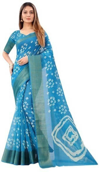     			Suali Cotton Silk Self Design Saree With Unstitched Blouse Piece ( Blue )