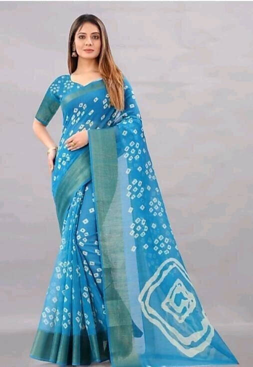     			Suali Cotton Silk Solid Saree With Unstitched Blouse Piece ( Blue )