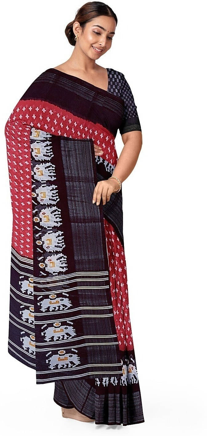 Suali Georgette Checks Saree With Unstitched Blouse Piece ( Orange ) Suali Georgette Checks Saree With Unstitched Blouse Piece ( Orange )