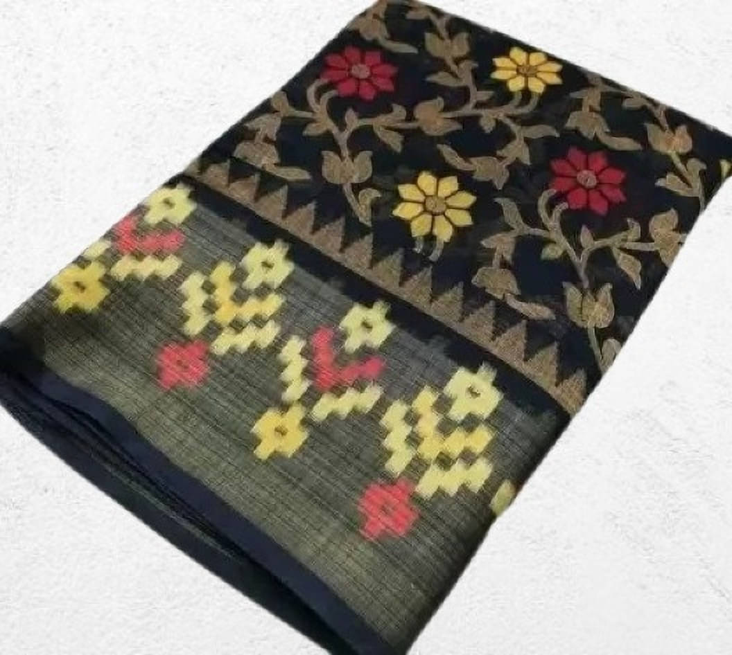     			Suali Georgette Embroidered Saree With Unstitched Blouse Piece ( Black )
