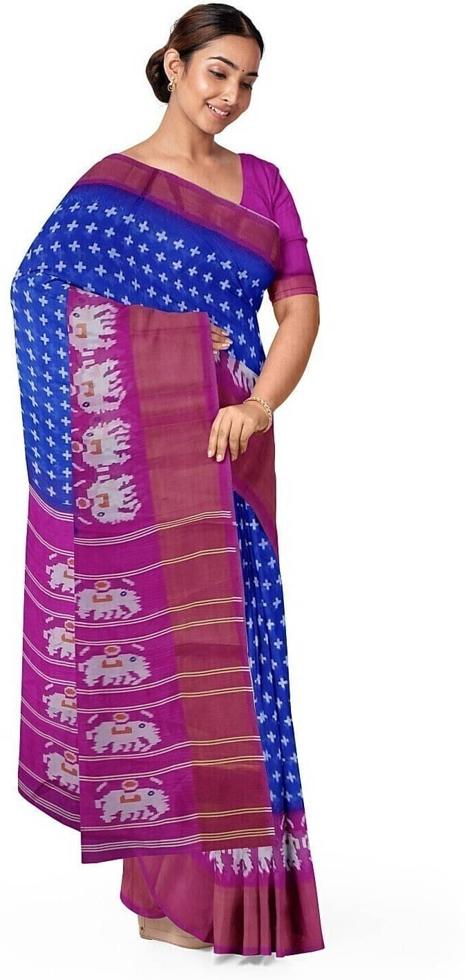     			Suali Georgette Embroidered Saree With Unstitched Blouse Piece ( Blue )