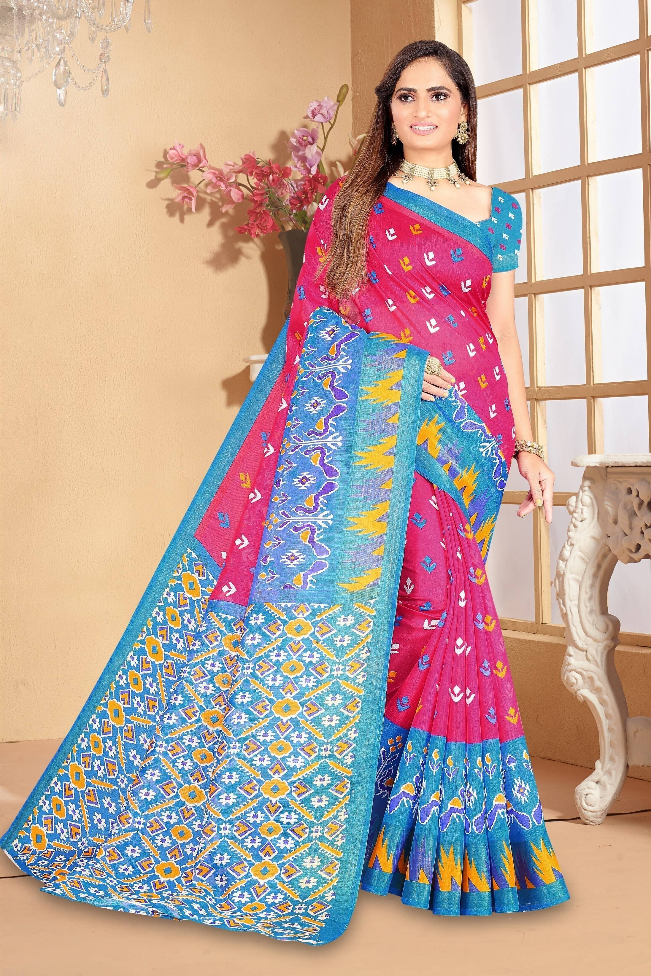 Suali Georgette Embroidered Saree With Unstitched Blouse Piece ( Pink ) Suali Georgette Embroidered Saree With Unstitched Blouse Piece ( Pink )