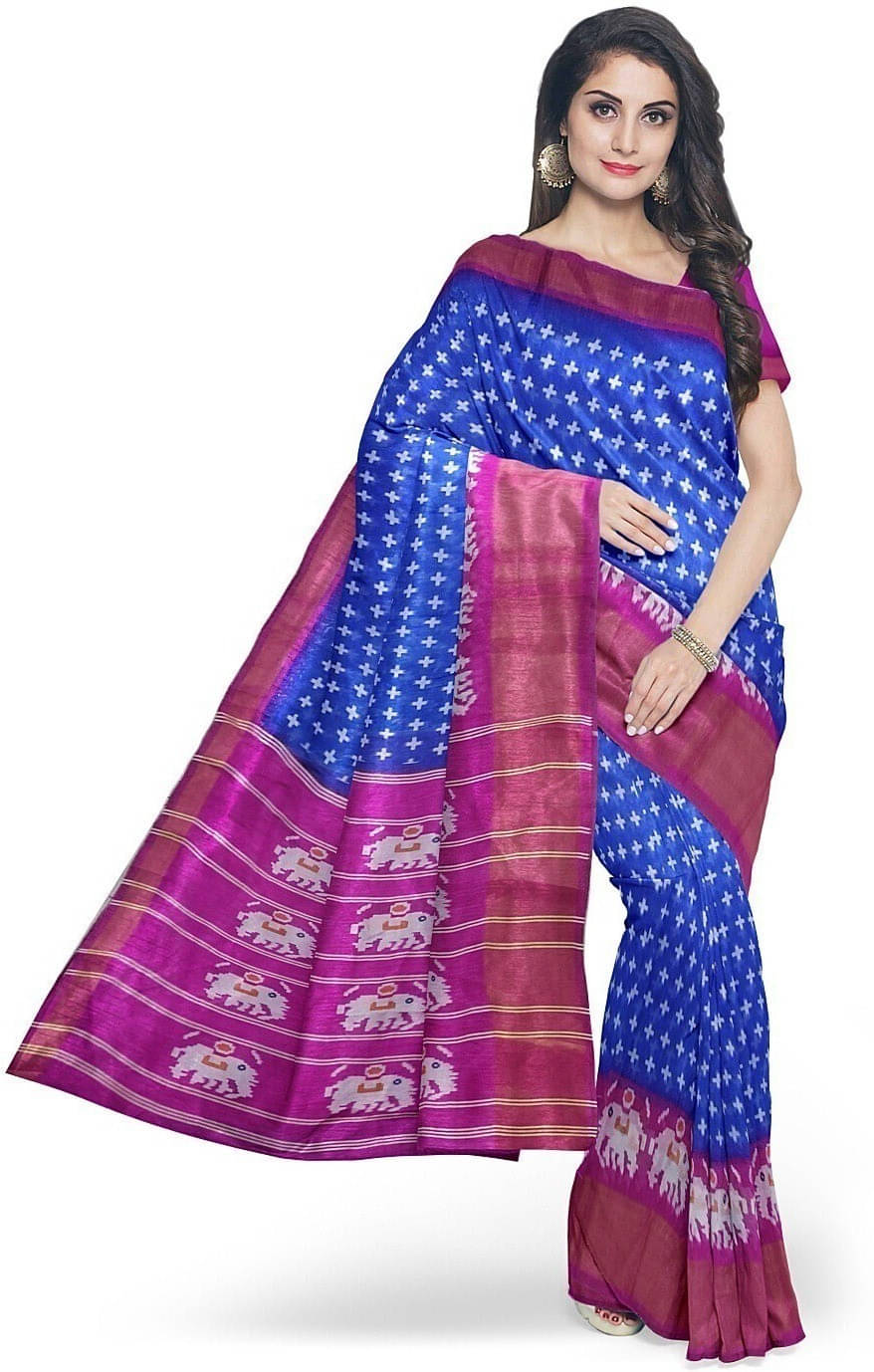 Suali Georgette Printed Saree With Unstitched Blouse Piece ( Blue ) Suali Georgette Printed Saree With Unstitched Blouse Piece ( Blue )