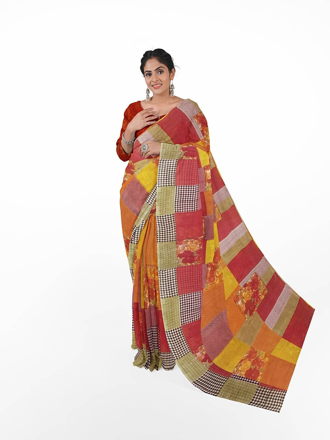 Suali Georgette Printed Saree With Unstitched Blouse Piece ( Multicolor ) Suali Georgette Printed Saree With Unstitched Blouse Piece ( Multicolor )