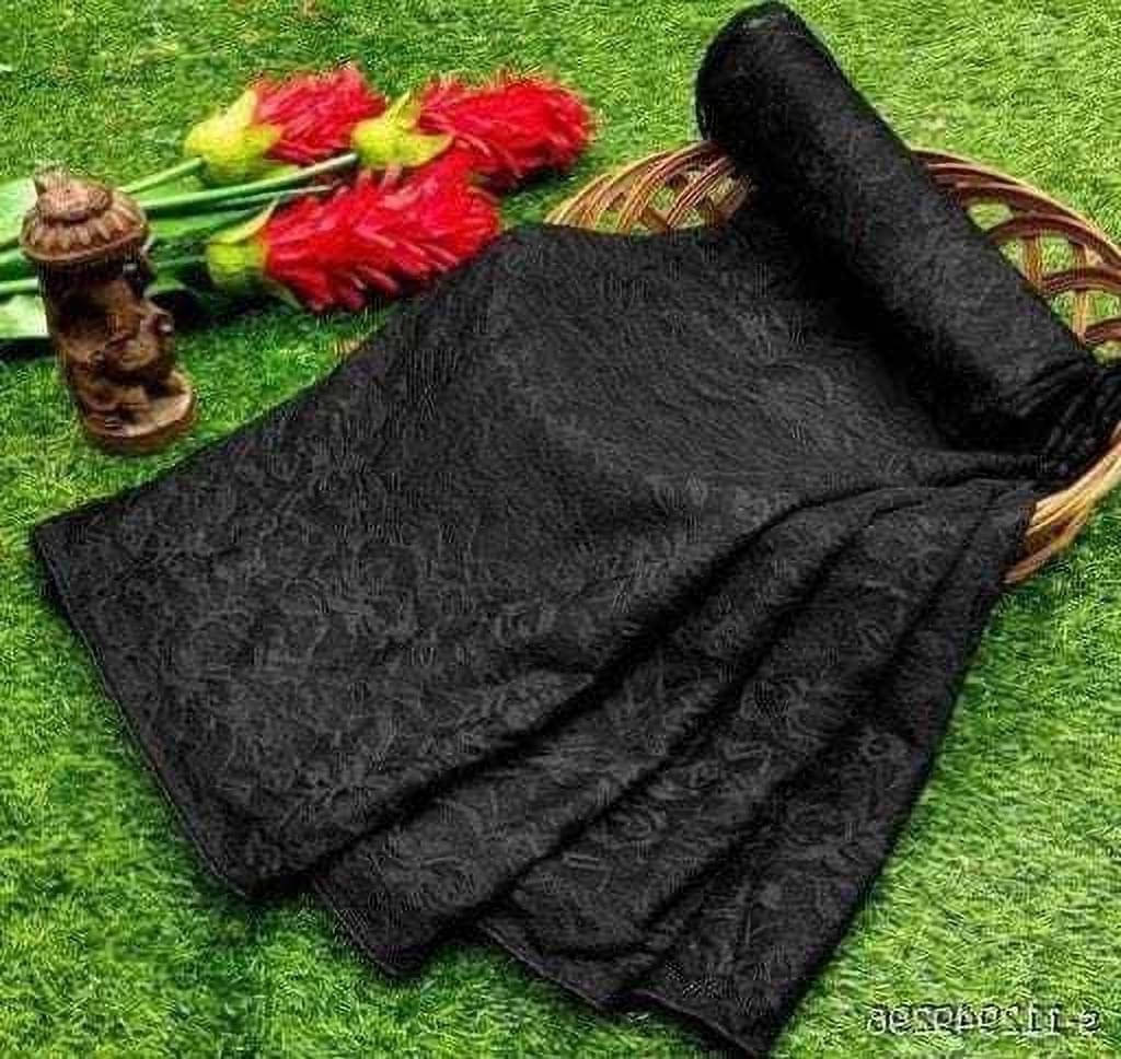 Suali Georgette Printed Saree With Unstitched Blouse Piece ( Black ) Suali Georgette Printed Saree With Unstitched Blouse Piece ( Black )