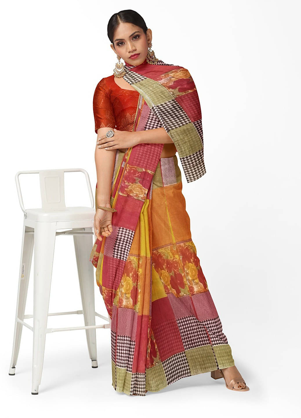 Suali Georgette Printed Saree With Unstitched Blouse Piece ( Multicolor ) Suali Georgette Printed Saree With Unstitched Blouse Piece ( Multicolor )