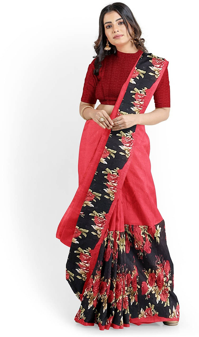 Suali Georgette Printed Saree With Unstitched Blouse Piece ( Maroon ) Suali Georgette Printed Saree With Unstitched Blouse Piece ( Maroon )