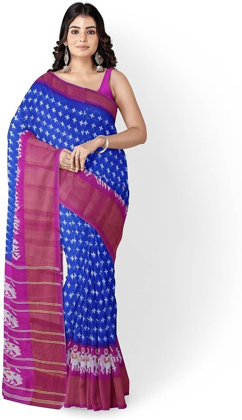 Suali Georgette Printed Saree With Unstitched Blouse Piece ( Blue ) Suali Georgette Printed Saree With Unstitched Blouse Piece ( Blue )
