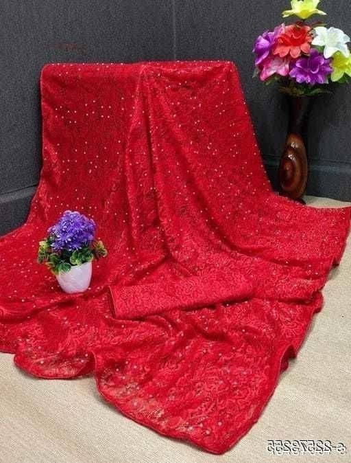 Suali Georgette Printed Saree With Unstitched Blouse Piece ( Red ) Suali Georgette Printed Saree With Unstitched Blouse Piece ( Red )