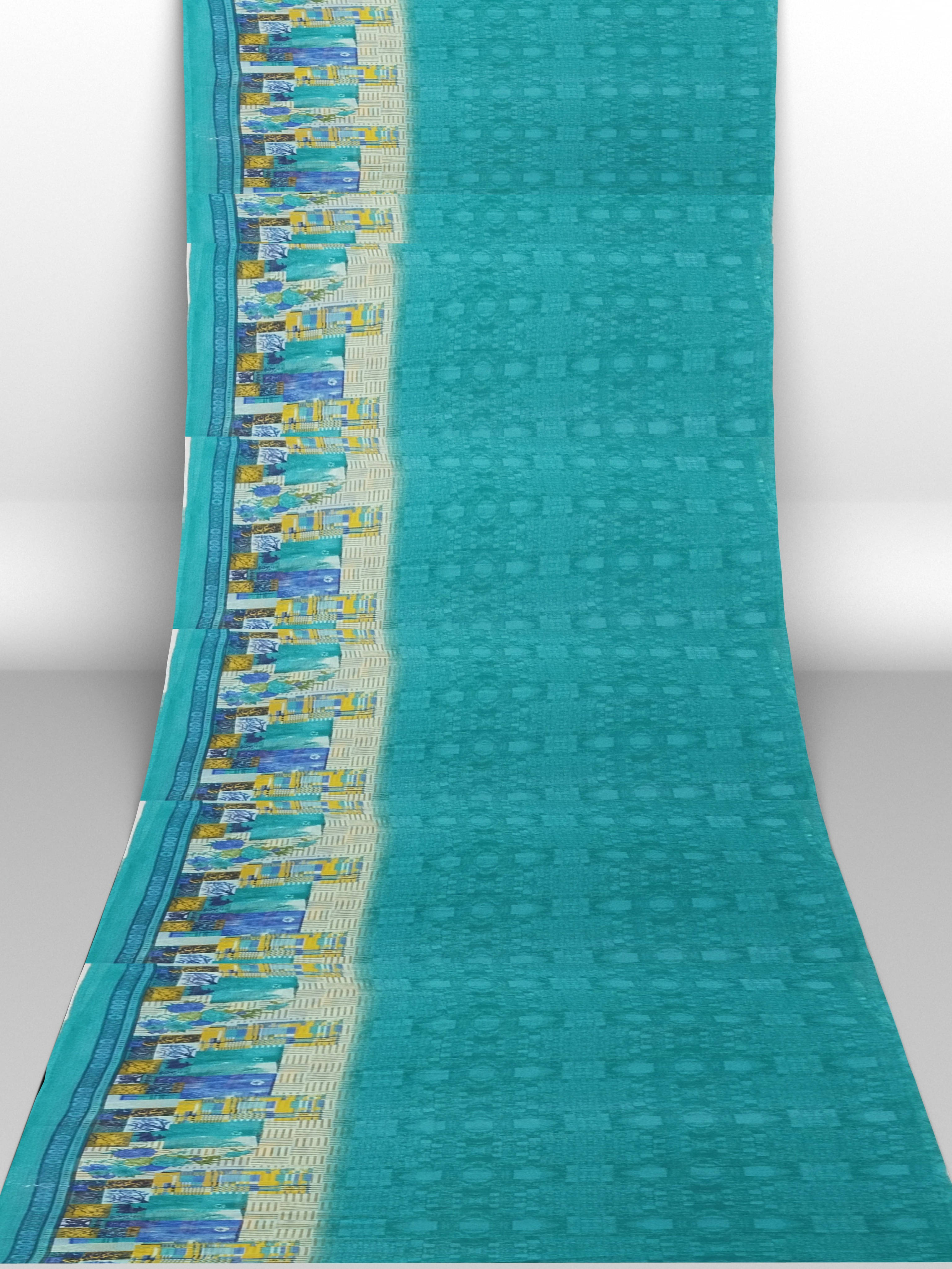 Suali Georgette Printed Saree With Unstitched Blouse Piece ( Blue ) Suali Georgette Printed Saree With Unstitched Blouse Piece ( Blue )