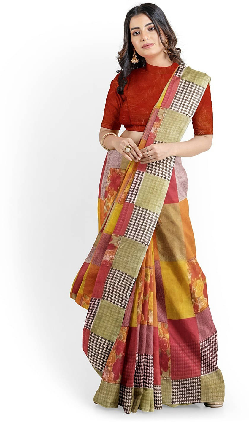 Suali Georgette Printed Saree With Unstitched Blouse Piece ( Multicolor ) Suali Georgette Printed Saree With Unstitched Blouse Piece ( Multicolor )