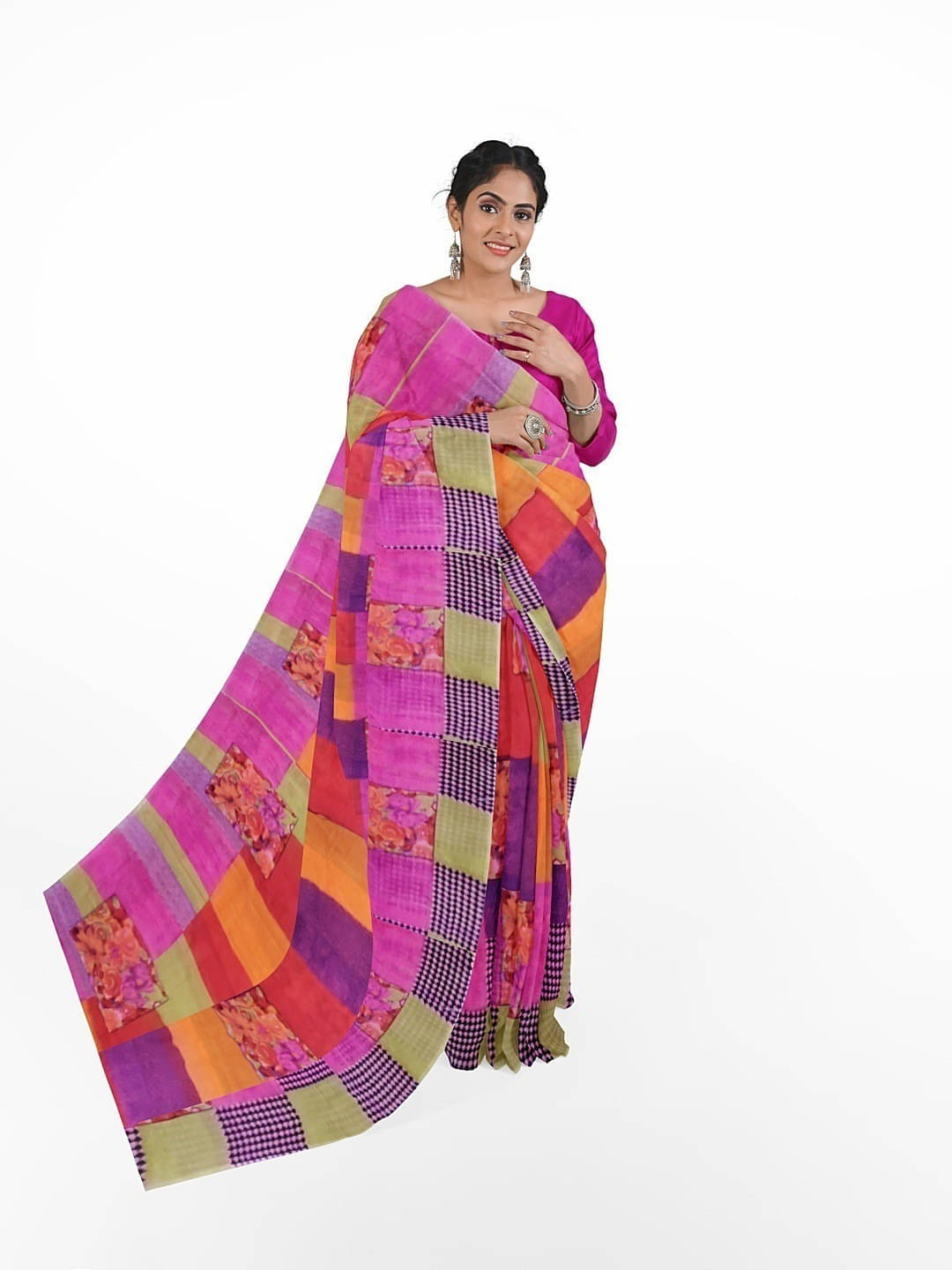 Suali Georgette Printed Saree With Unstitched Blouse Piece ( Multicolor ) Suali Georgette Printed Saree With Unstitched Blouse Piece ( Multicolor )
