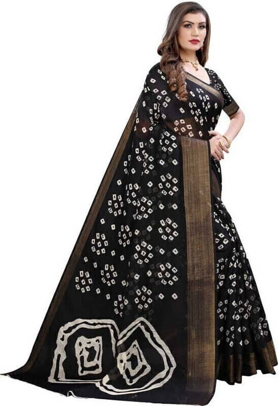 Suali Georgette Printed Saree With Unstitched Blouse Piece ( Black ) Suali Georgette Printed Saree With Unstitched Blouse Piece ( Black )
