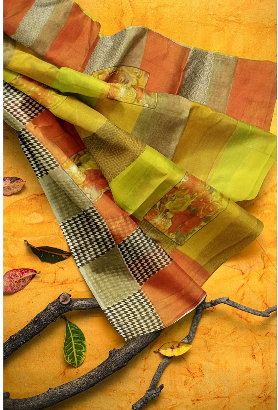 Suali Georgette Self Design Saree With Unstitched Blouse Piece ( Yellow ) Suali Georgette Self Design Saree With Unstitched Blouse Piece ( Yellow )